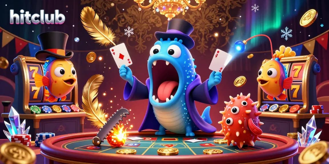 hitclub showcases an enchanting 3D casino scene with engaging characters in a vibrant magical act.