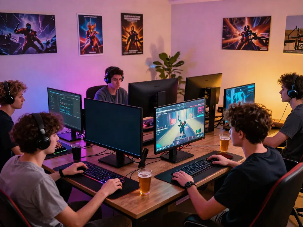 Players enjoying new casinos not on Gamstop in a vibrant gaming setup.