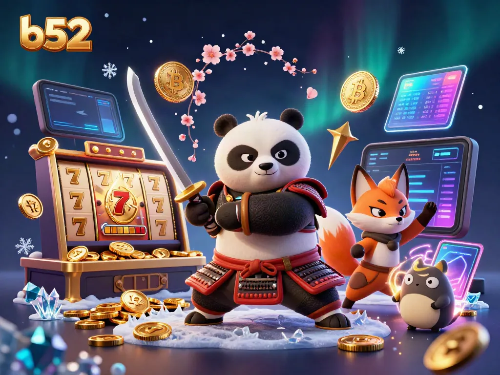 Experience thrilling wins at b52 with vibrant samurai, fox, and magical energy amidst jackpots and crypto!