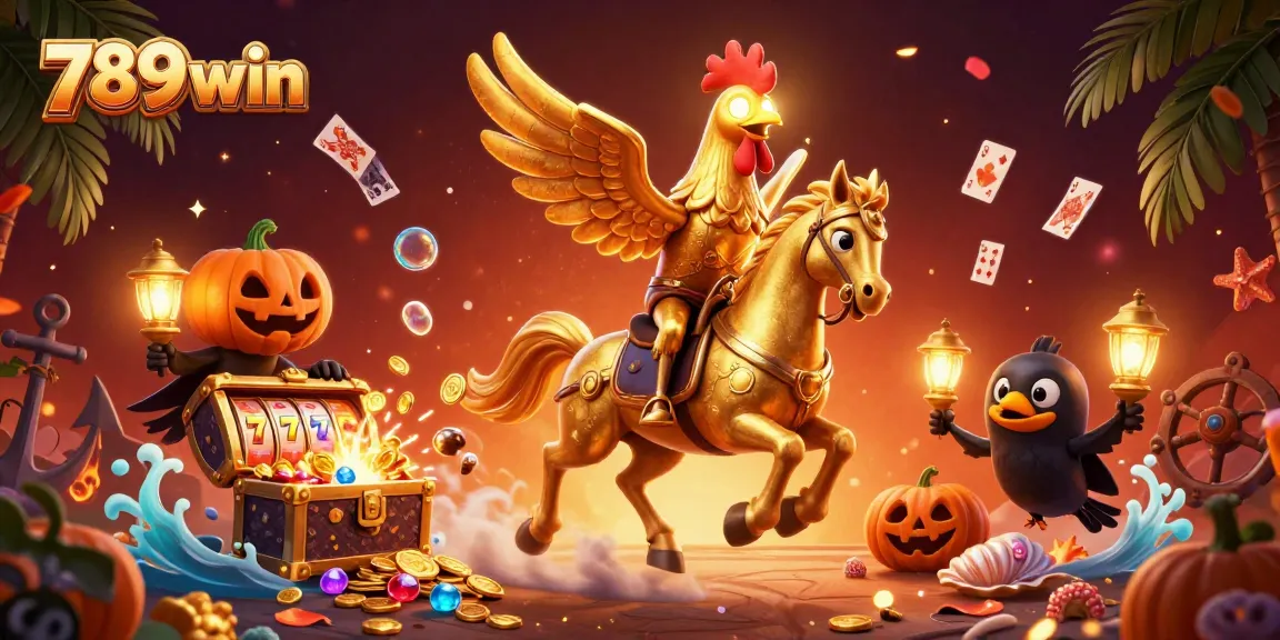 Experience winning strategies at 789win with golden rooster and ghostly casino ambiance.
