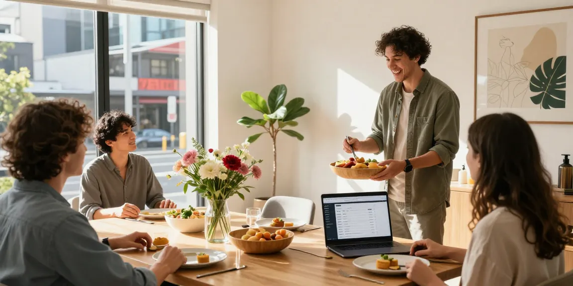 Melbourne short-term rental management with a host preparing an inviting apartment for guests in a vibrant city setting.