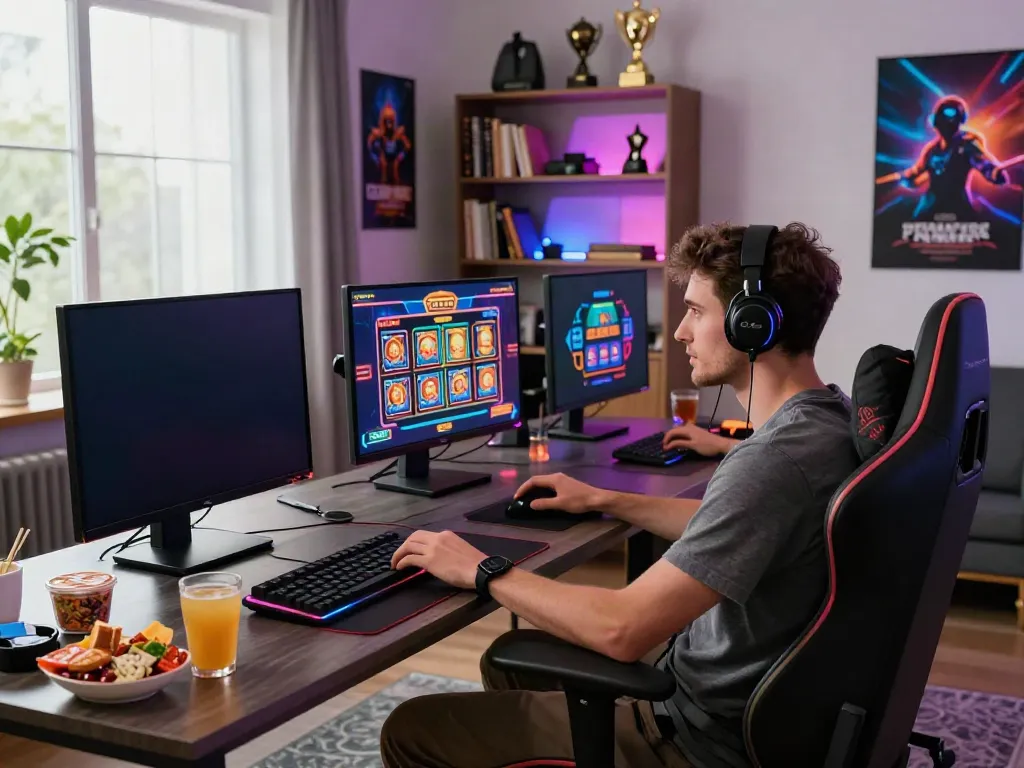 Exciting gaming setup showcasing new casinos not on GamStop with vibrant graphics and player engagement.