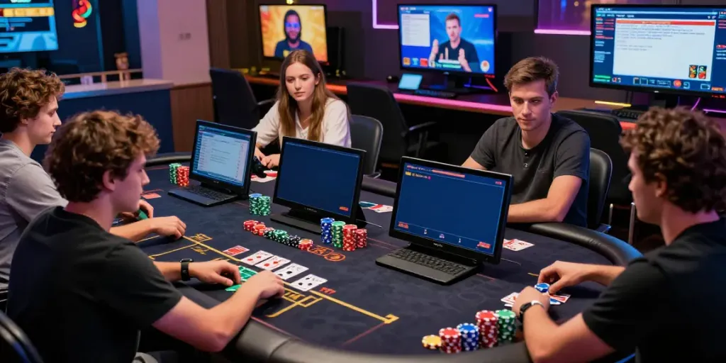 Interactive gaming scene highlighting new casinos not on gamstop with diverse players engaged in gameplay.