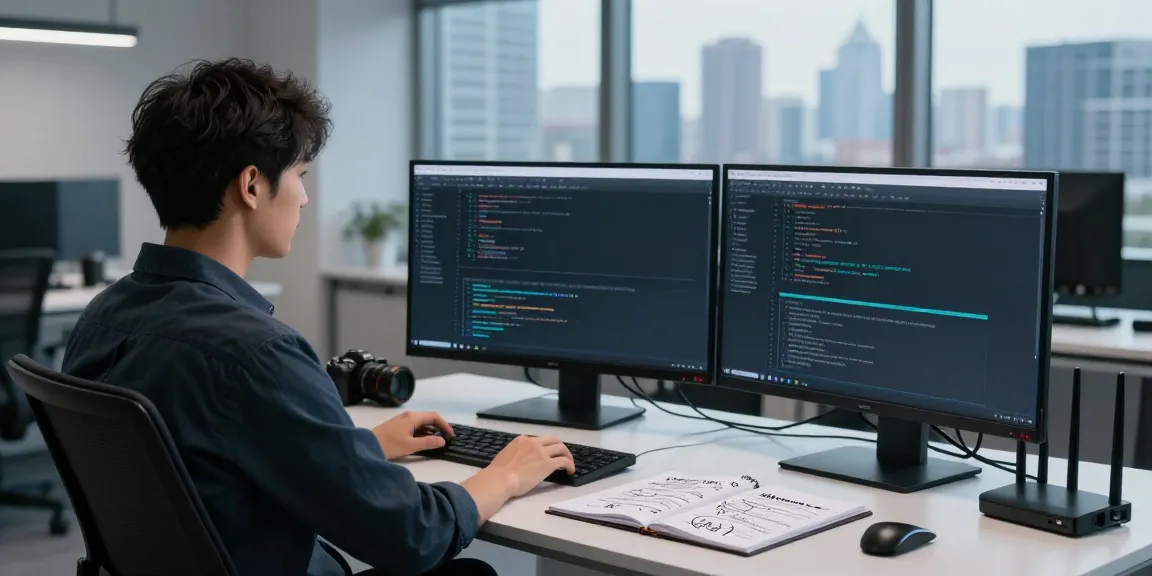 Developer using instant indexing tools in a modern tech workspace.