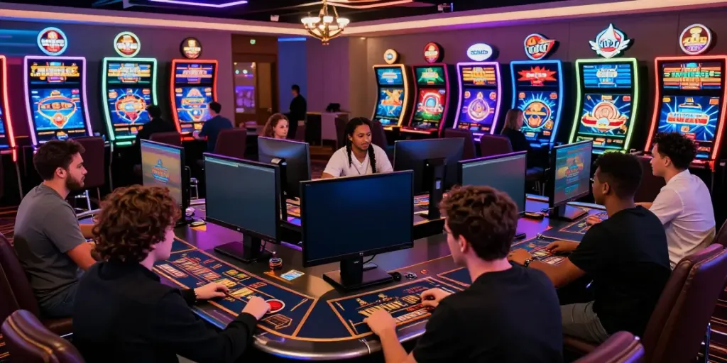 Players enjoying games at new casinos not on Gamstop in a vibrant online setting.