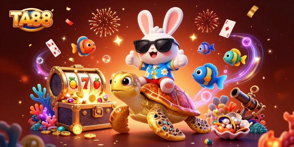 TA88 promotes thrilling slot experiences with vibrant 3D illustration of casino fun.
