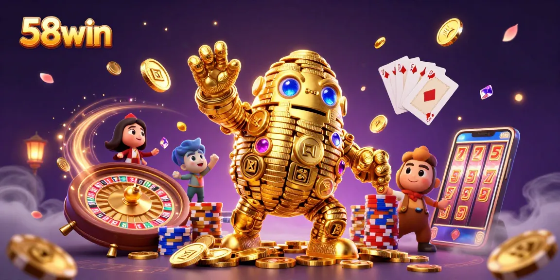 Spin the reels and enjoy thrilling games at 58win, featuring vibrant slots and casino elements.