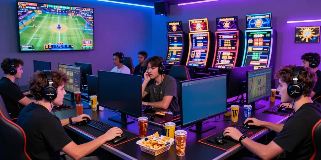 Players enjoying a thrilling DA88 online gaming experience with competitive energy and vibrant atmosphere.