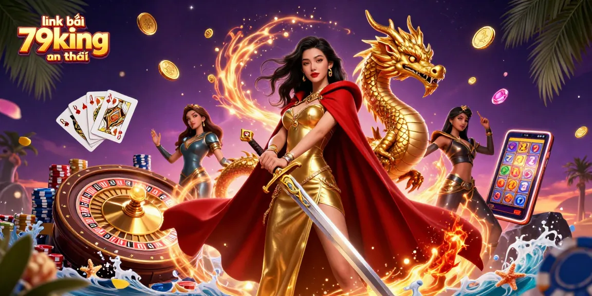 Engage with link vào 79king an toàn by winning big at this online casino depicted in vibrant 3D art.