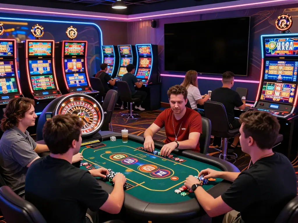 Players enjoying vibrant games at new casinos not on gamstop with colorful slot machines and digital roulette.