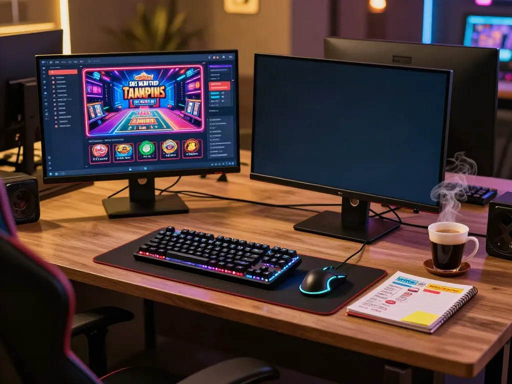 Engaging workspace for gaming enthusiasts exploring new casinos not on GamStop.