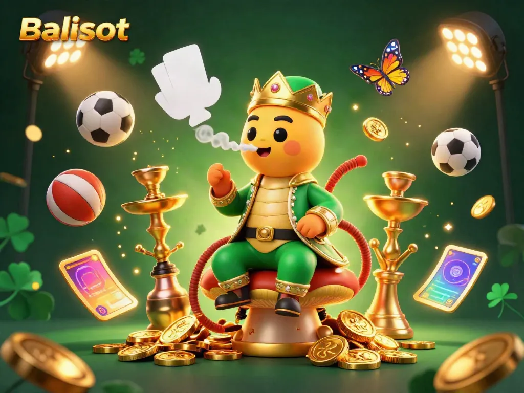 Experience thrilling gameplay at Balislot with dynamic slots and sports elements in this vibrant 3D illustration.