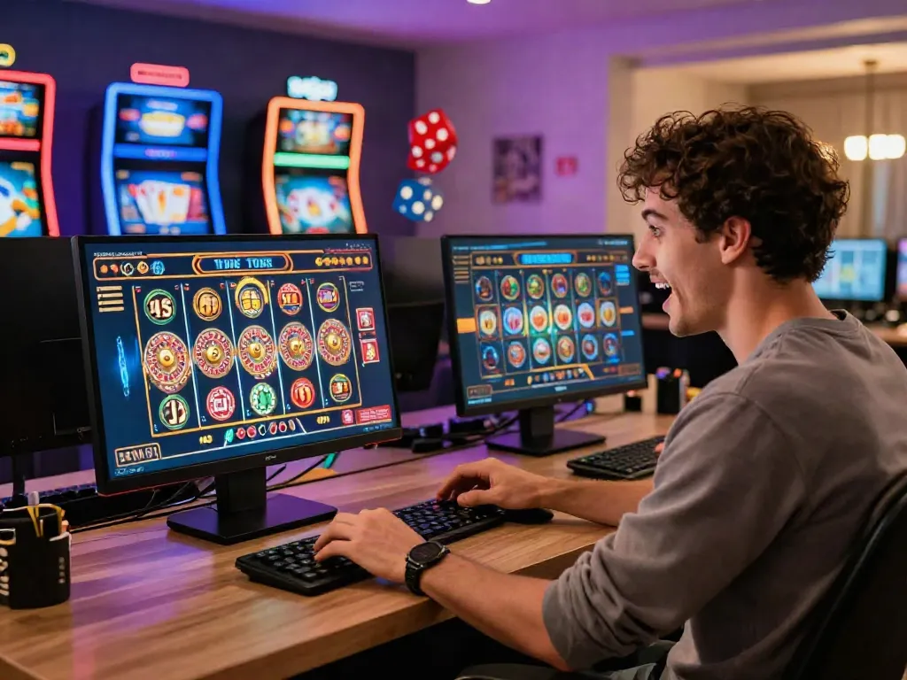Player enjoying new casinos not on gamstop in modern online gaming setup.