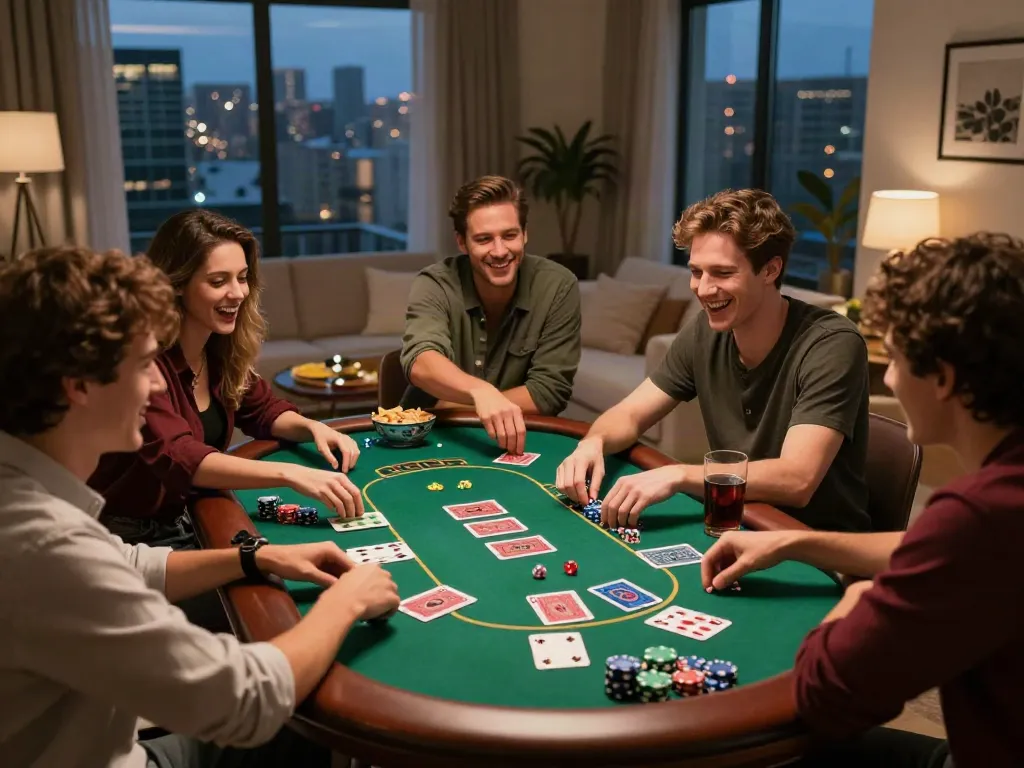 Friends enjoying casino games at home, highlighting new casinos not on gamstop experience.
