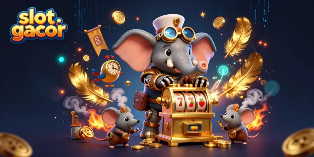 Mesin slot gacor yang menarik dengan karakter steampunk teknik dan suasana yang dramatis.
