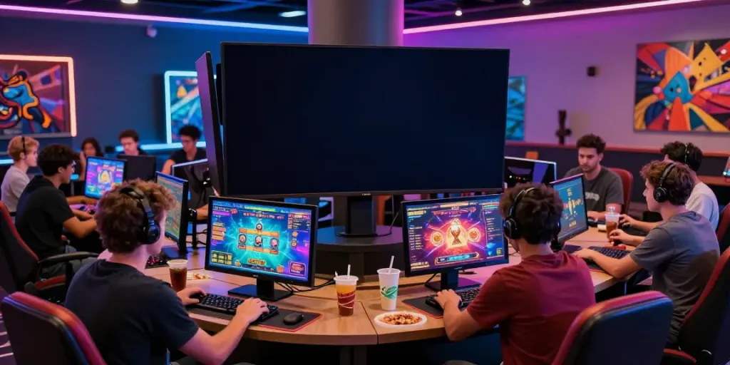 Exciting gaming scene showcasing new casinos not on gamstop with players engaging on multiple devices.