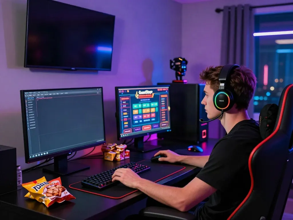 Player engaged with new casinos not on GamStop in a vibrant gaming setup.