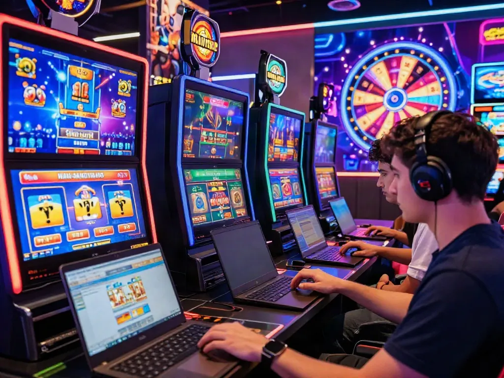 Players experiencing new casinos not on gamstop with vibrant digital displays.