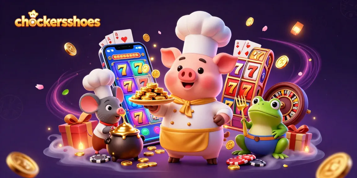 Experience thrilling winning spins at Chockersshoes with vibrant slot elements and golden coins!
