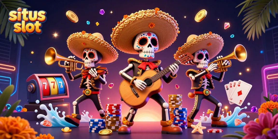 Experience the excitement of situs slot with a vibrant Dia de los Muertos casino scene.