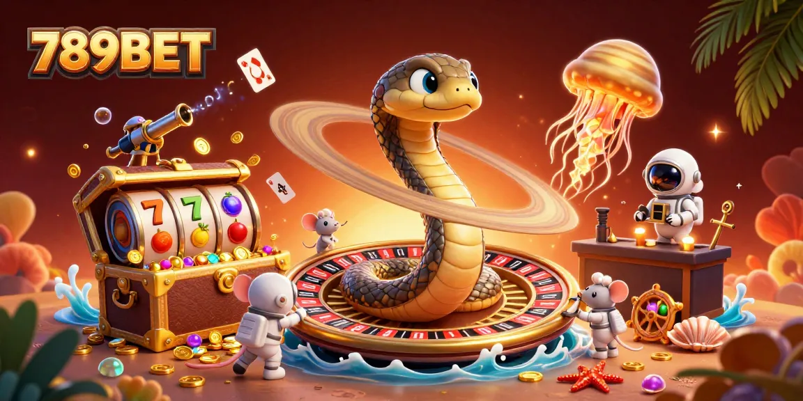 Experience thrilling bets at 789BET with a vibrant cosmic casino scene full of action.