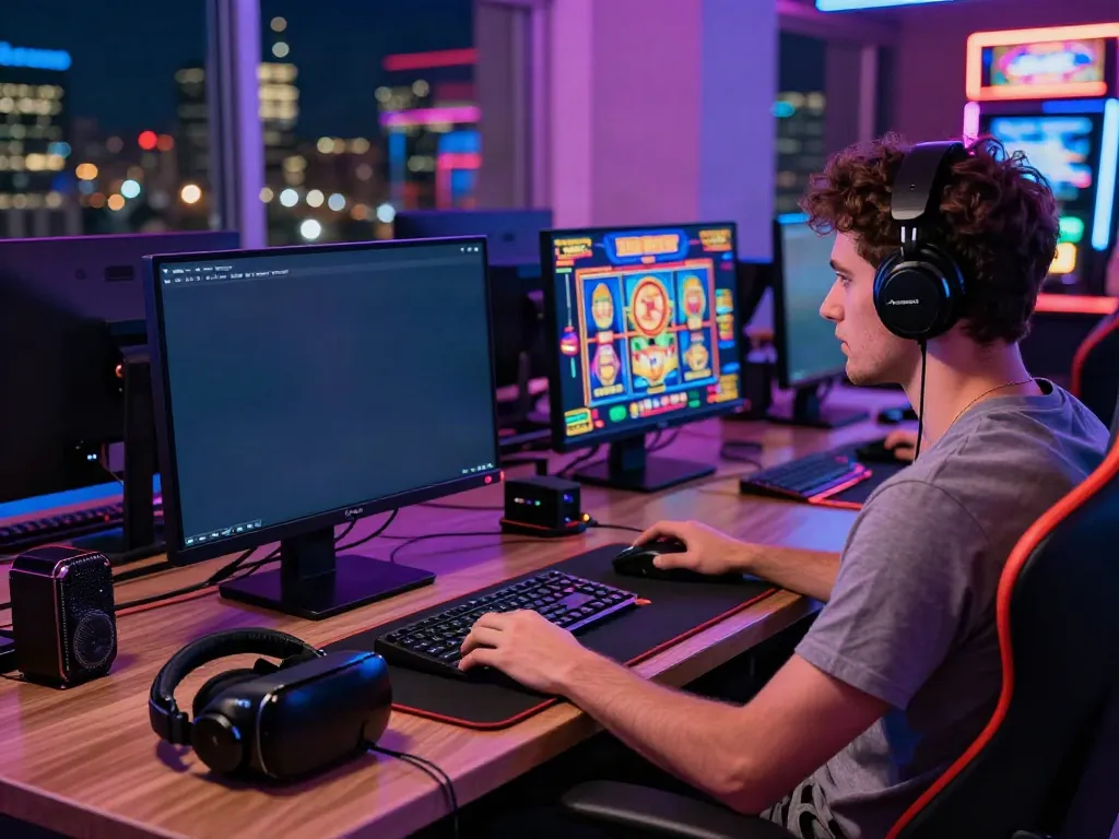 Engaging player enjoying new casinos not on gamstop with vibrant gaming setup and exciting atmosphere.