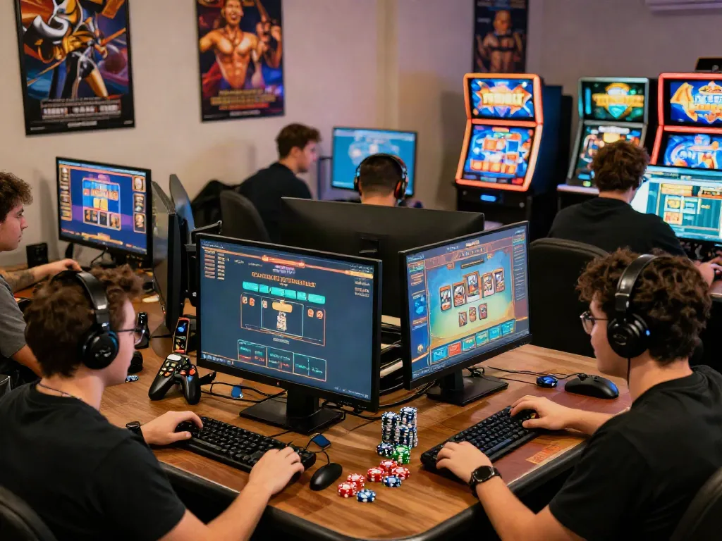Players enjoying new casinos not on gamstop in a vibrant online gaming setup.