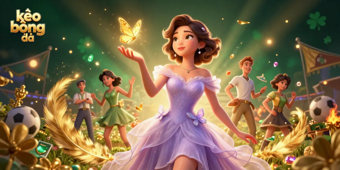 Experience kèo bóng đá excitement with vibrant 3D scene featuring sports elements, character interactions, and dynamic visuals.