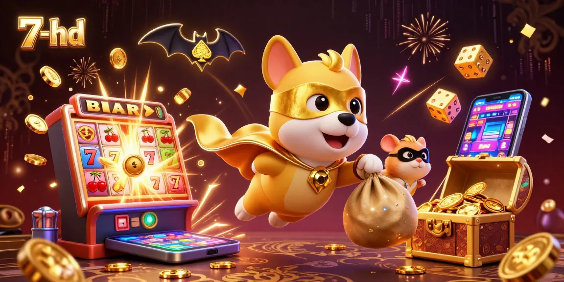 Win big with 7-hd as the superhero dog delivers gold coins in a dynamic casino scene.