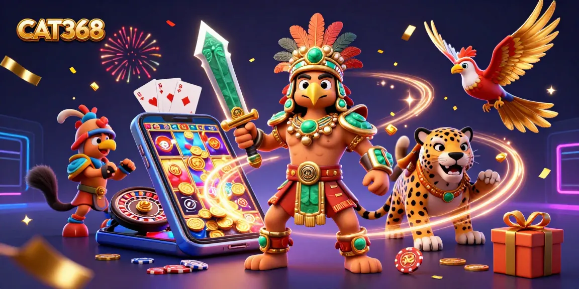 Experience exciting wins with CAT368’s vibrant gaming universe, showcasing thrilling slot games and rich casino elements.