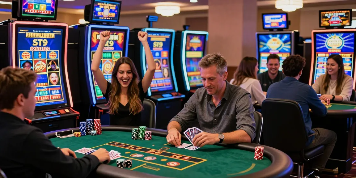 Players enjoying exciting games at credit card casinos, celebrating wins in a vibrant online gambling atmosphere.