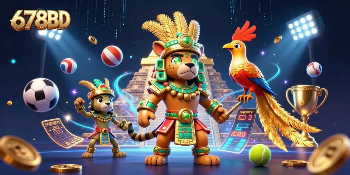 Experience high-stakes betting with 678BD's exciting gaming features in this vibrant 3D illustration.