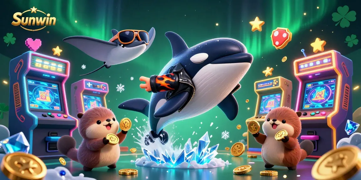 Experience Sunwin's thrilling gaming atmosphere with unique sea creatures and vibrant gaming elements.