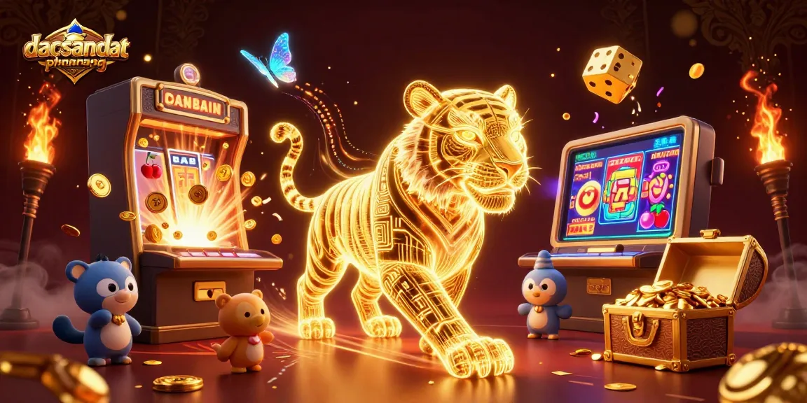 Play and win at dacsandatphanrang with neon tigers, jackpot slots, and glowing dice!