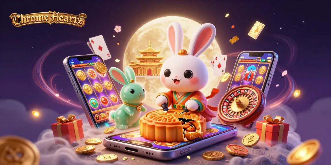Experience the thrilling world of Chrome Hearts as a moon rabbit engages in lunar gaming adventures.