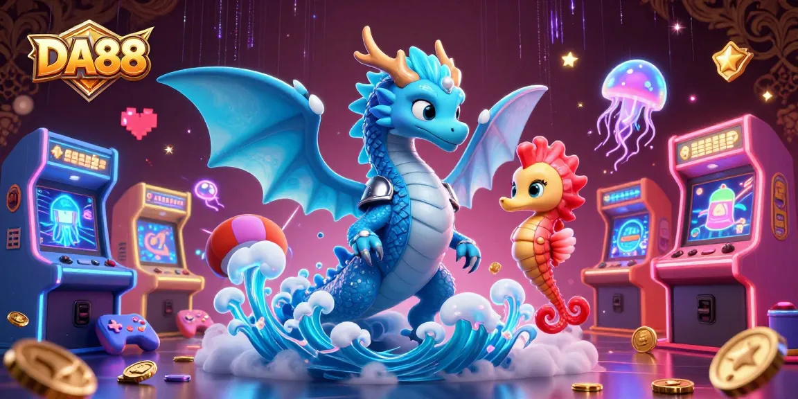 Experience thrilling moments with DA88, a vibrant casino scene alive with energy and colorful characters.