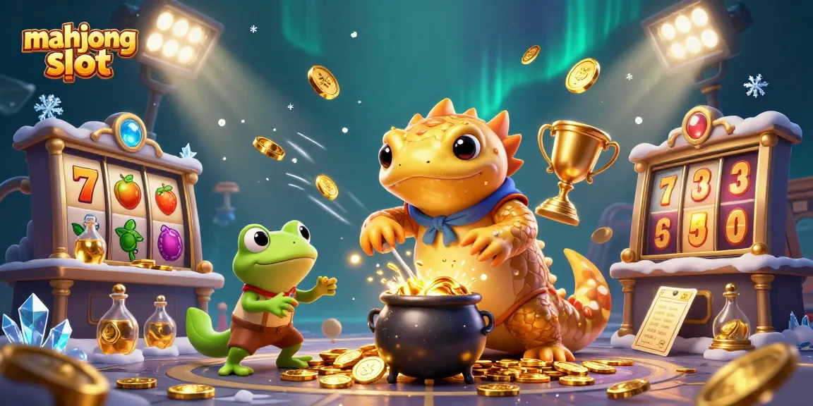 Experience thrilling winning with mahjong slot in a lively 3D cartoon casino scene filled with dynamic elements.