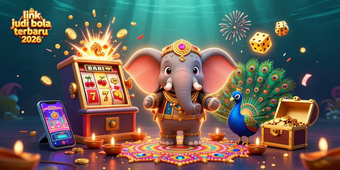 Bet on link judi bola terbaru 2026 with vibrant casino elements and colorful characters!