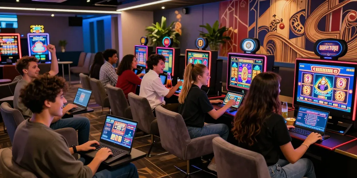 Engaging casino lounge where players explore free spins on registration uk offers, lively atmosphere with gaming excitement.