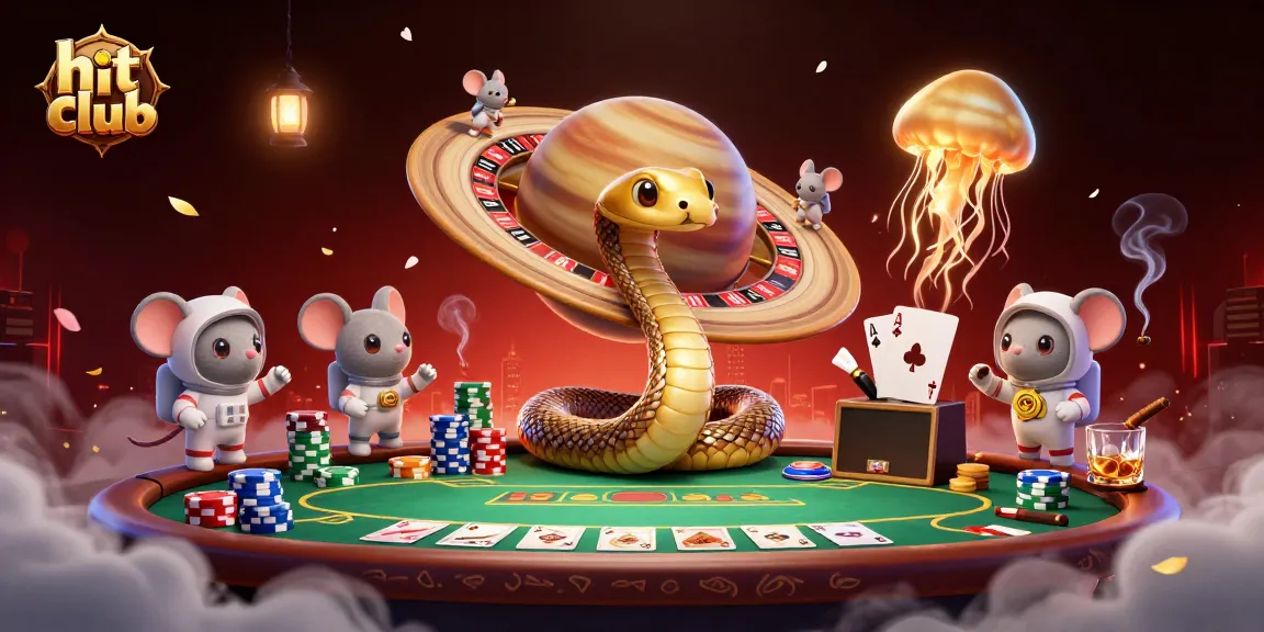 Engage with hit club's thrilling games as astronaut mice bet on the Saturn roulette wheel.