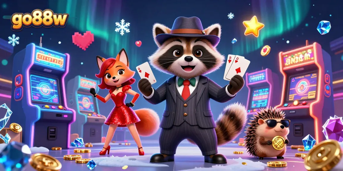 Experience exhilarating play at go88w with charming 3D characters in a vibrant casino scene.
