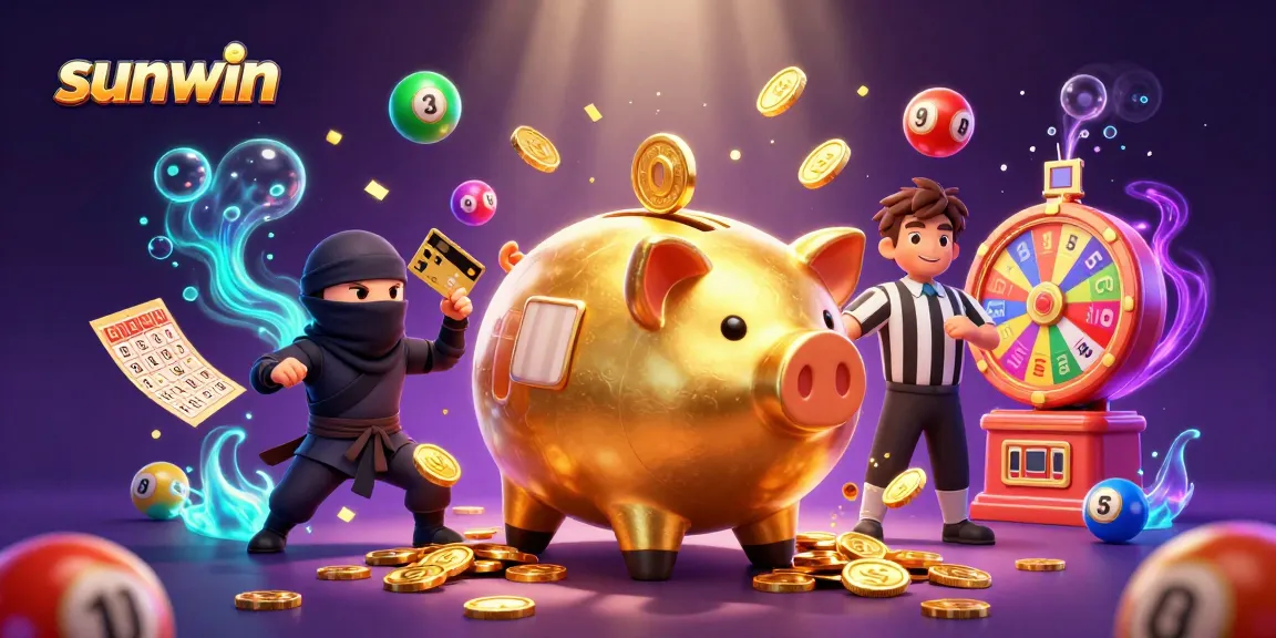 Engage with Sunwin's dynamic gaming world featuring vibrant lottery elements and unique characters.